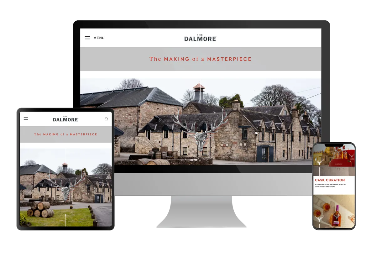 The Dalmore direct-to-consumer eCommerce site shown on desktop and tablet